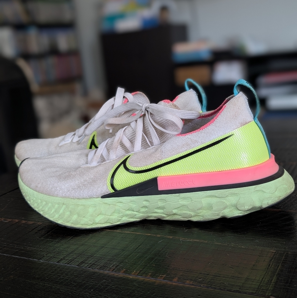 Nike Women’s React Infinity Run Flyknit Running Shoes Volt Pink Glow 10 US